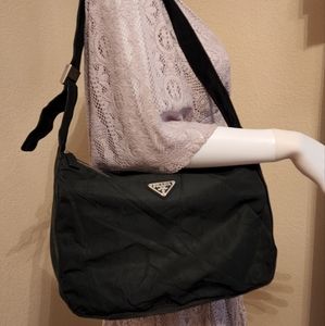 Prada Vintage Nylon and Leather Shoulder Bag